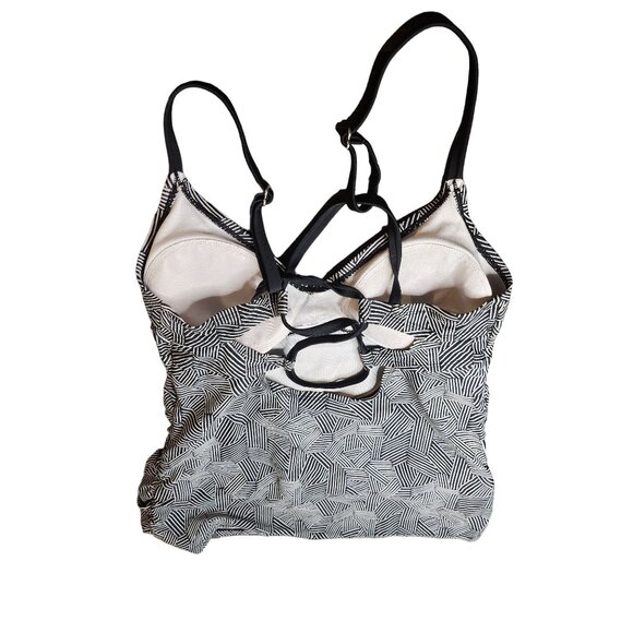 Ingrid & Isabel Maternity Black & White Strappy Back‎ Tankini Swim Top Small - Picture 3 of 7